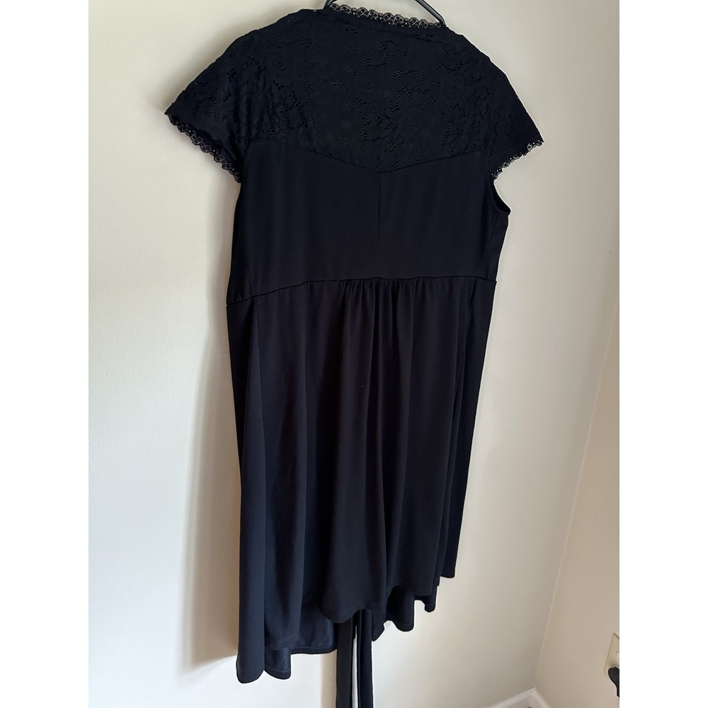 Pip & Vine by Rosie Pope Maternity Dress Black Lace Cap Sleeve Tie Front Large - Picture 8 of 11